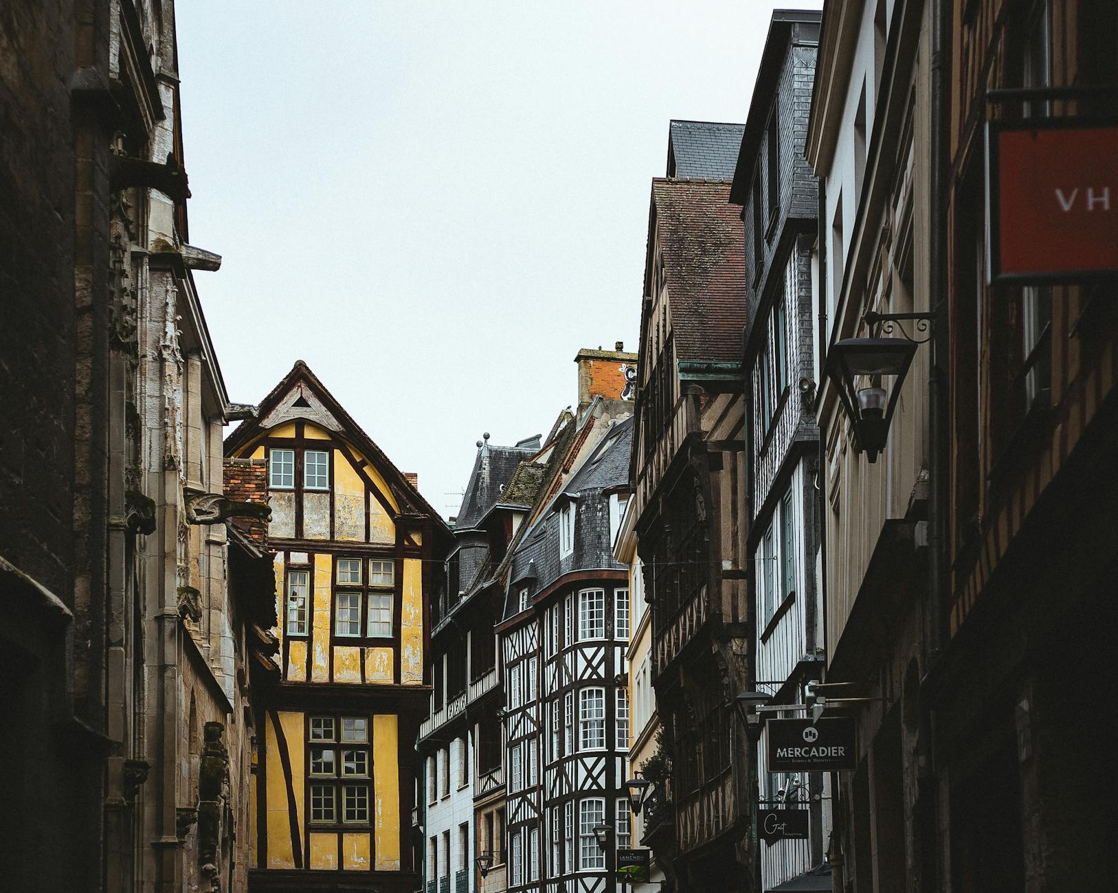 historical downtown with gothic houses