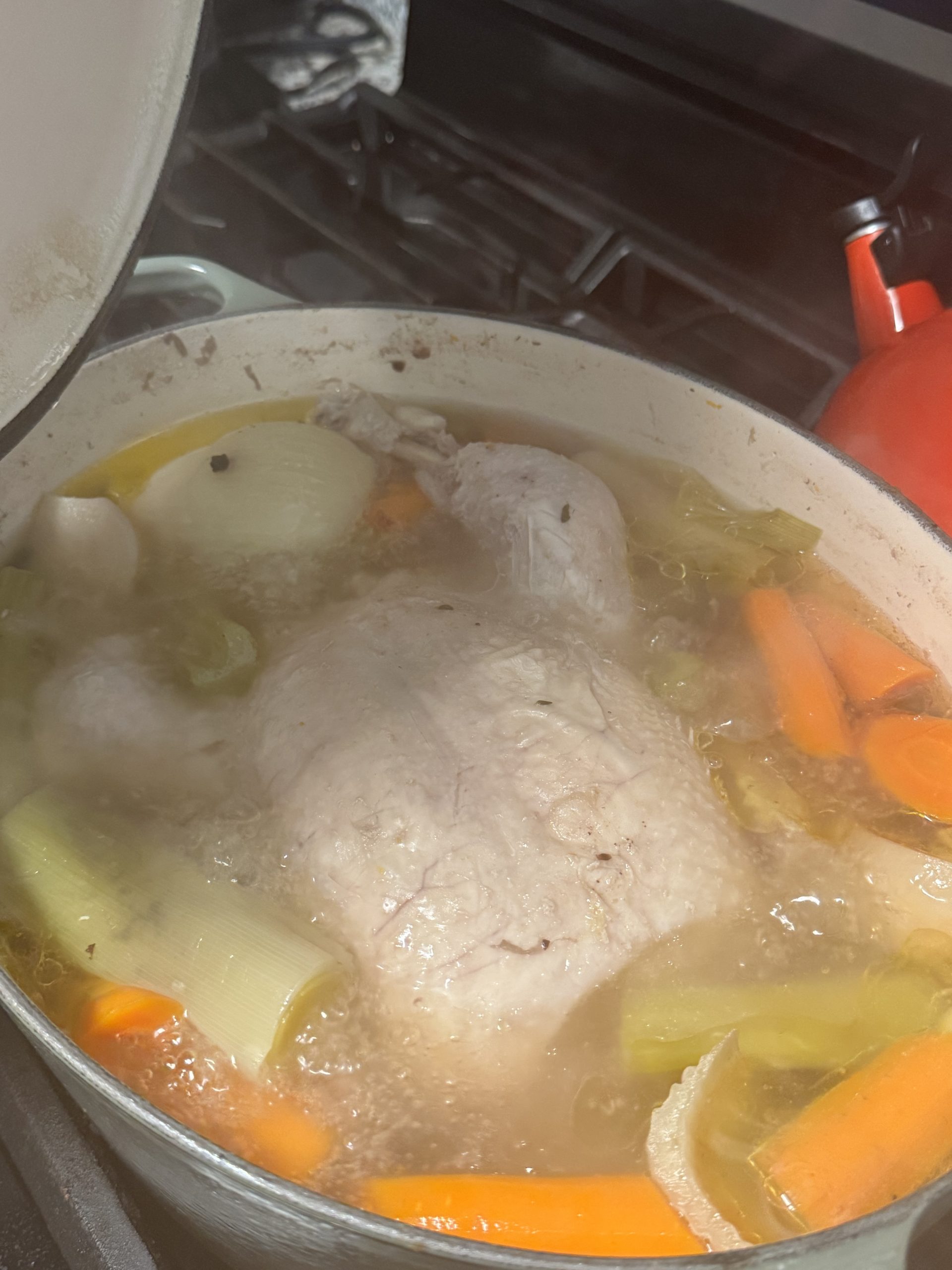 Cooked poule au pot
